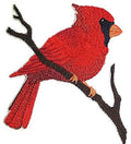 Nature Weaved in Threads, Birds Kingdom [Single Cardinal Bird ] [] / (5" x 4.5") [] embroidered iron-on patch