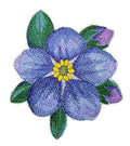 Watercolor Forget Me Not Bloom (5.23" x 4.82") embroidered iron-on patch