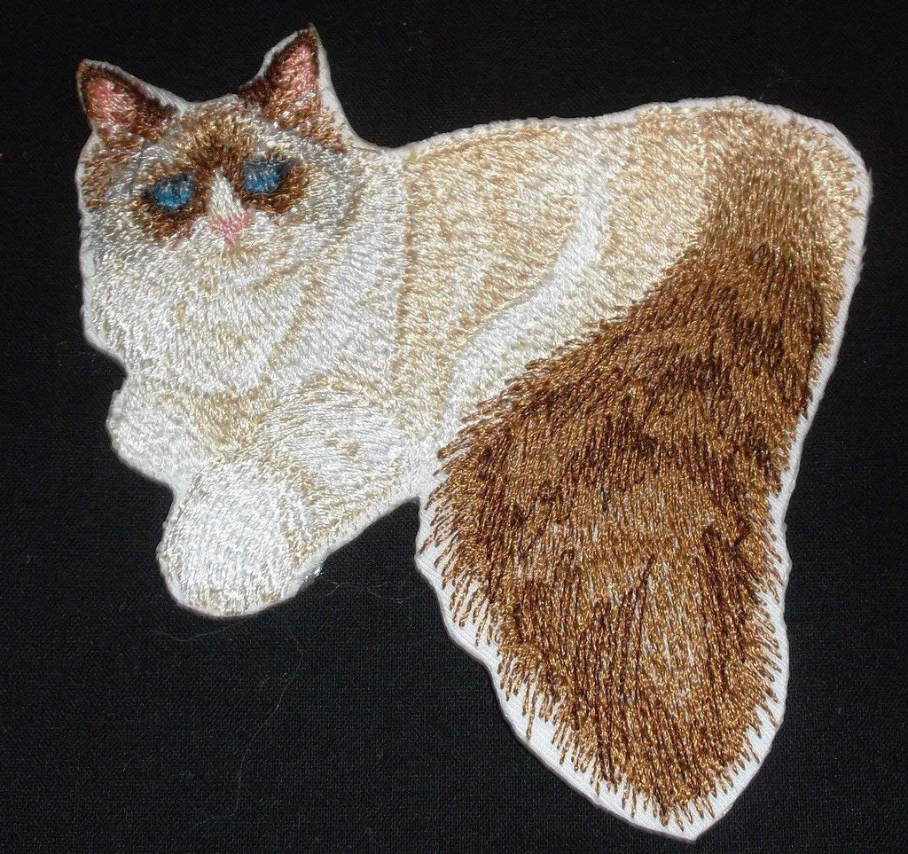 Amazing Custom Cat Portraits [Ragdoll Cat ] Embroidered Iron On/Sew Patch (4.5" x 4.2") Made in USA]