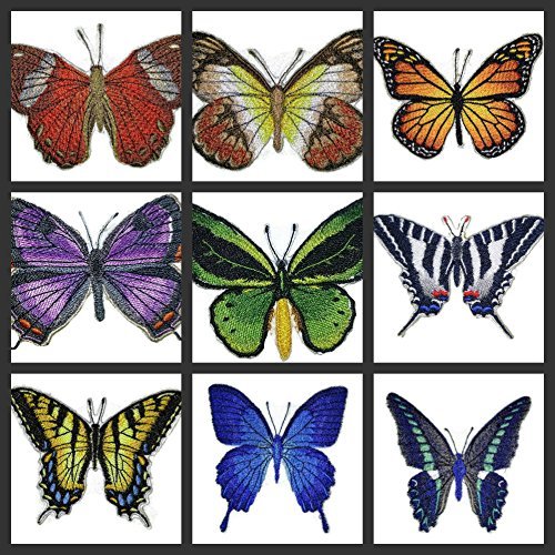Parche de mariposa monarca BeyondVision: aplique bordado colorido para planchar o coser, 9,9 x 6,9 cm | Manualidades y adornos para chaquetas, vaqueros y mochilas | Hecho en EE. UU.