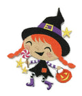 Winifred Witch Goes Trick-or-Treating (4.5" x 3.5") embroidered iron-on patch