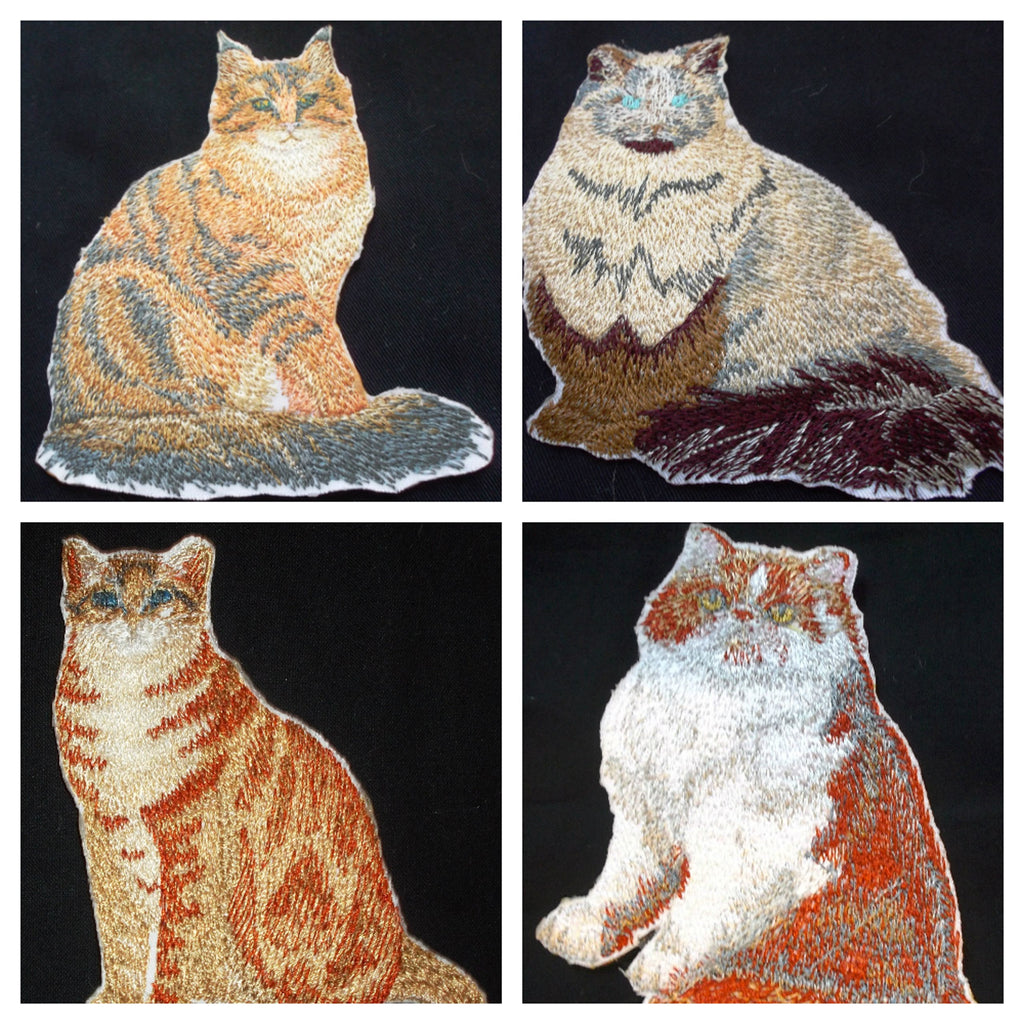 Amazing Custom Cat Portraits [Red and White Persian Cat ] Embroidered Iron On/Sew Patch (4.5" x 4") Made in USA]