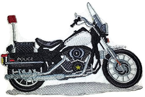 Hot Rods on a Canvas Beautiful Bikers Patch Collection [Police ] [American Automobile History in Embroidery] Embroidered Iron On/Sew Patch (6.53" x 4.65") Made in USA]