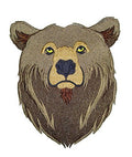 Nature Weaved in Threads, Animal Kingdom [Bear Face] [] / (5.32" x 5.58") [] embroidered iron-on patch