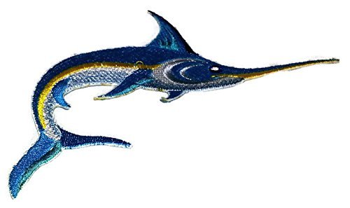 BeyondVision Nature's Bounty Beautiful Custom Fish Portraits [Swordfish ] Embroidered Iron On/Sew Patch (6" x 3") Made in USA