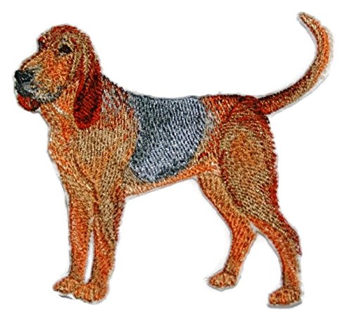 Amazing Custom Dog Portraits [Blood Hound ] Embroidery Iron On/Sew Patch (4.5" x 4.5")[Made in USA]