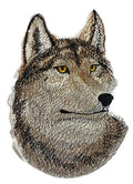 Wolf Face (5.11" x 3.7") embroidered iron-on patch