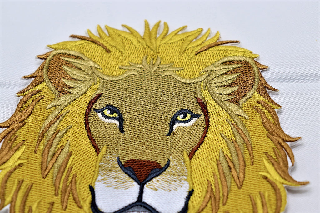 Nature Weaved in Threads, Amazing Animal Kingdom [Mighty Lion Face] [Custom and Unique] Embroidered Iron on/Sew Patch (5.32" x 5.58") [Made in USA]