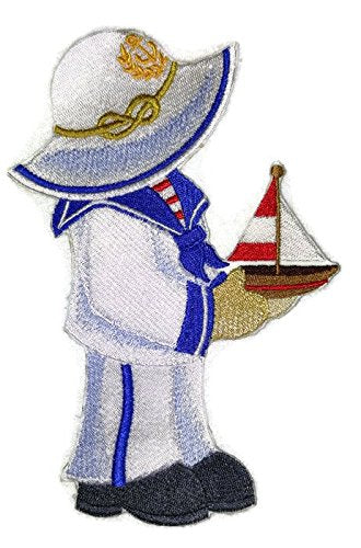 BeyondVision "Dios bendiga a Estados Unidos", parches patrióticos personalizados y únicos [Pescador y marinero], parche bordado para planchar o coser de 11,4 cm x 17,8 cm [Hecho en EE. UU.]