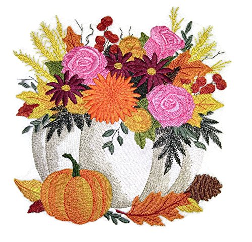 Custom and Unique Happy Halloween [ Pumpkin Bouquet ] Embroidered Iron on/Sew Patch (7.8" x 7.66") [Made in USA]