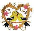 Goldfinch Love Nest (7.76" x 6.72") embroidered iron-on patch