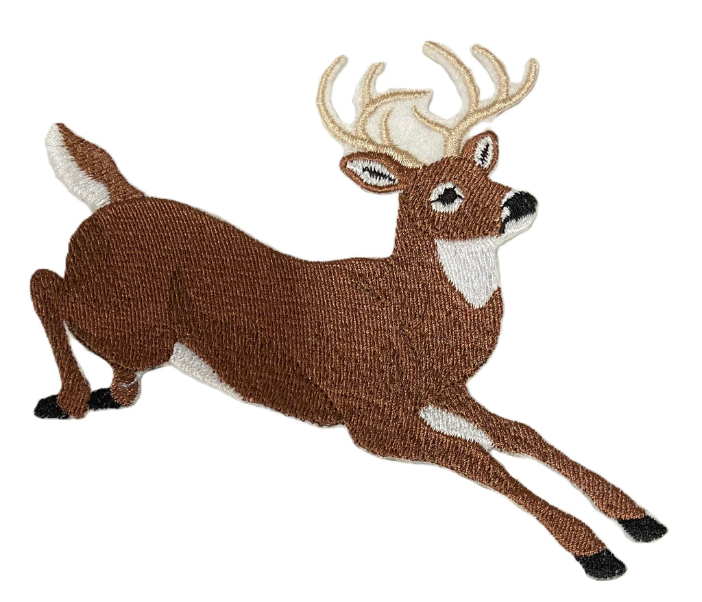 Parche bordado termoadhesivo/cosido Beyondvision Custom Amazing Animal Kingdom [Ciervo saltando] [14 x 13,7 cm]