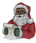 Beyond Vision Merry Christmas [Checking His List Santa ] / (6.69" x 7.8") [] embroidered iron-on patch