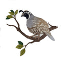 Bird California Quail (6.6" x 6") embroidered iron-on patch