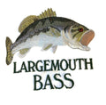 Largemouth Bass with Name (173" x 198.1") embroidered iron-on patch