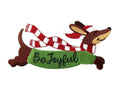 [] Be Joyful Dachshund / (6.85" x 3.27") [] embroidered iron-on patch
