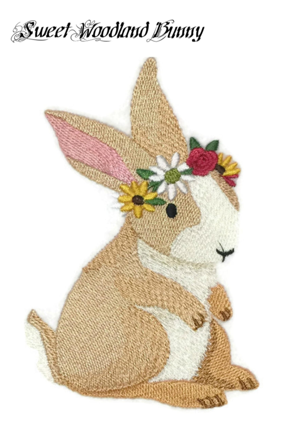 Nature Weaved in Threads, Amazing Sweet Woodland Bunny [Custom and Unique] Embroidered Iron on/Sew Patch (4.85" x 43.13") [Made in USA]