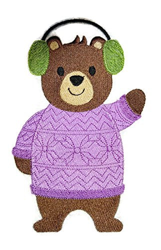 Nature Weaved in Threads, Amazing Baby Animal Kingdom [ Patchwork Pals - Bear] [Custom and Unique] Embroidered Iron on/Sew Patch (4.32" x 6.85") [Made in USA]
