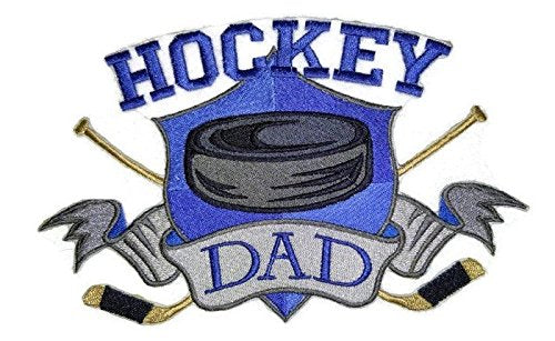 BeyondVision Happy Father's Day Custom and Unique Embroidered Gift [Hockey Dad] Embroidered Iron on/Sew Patch (7.8" x 4.98") [Made in USA]