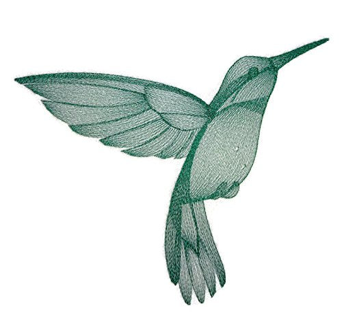 Naturaleza entretejida en hilos, aves asombrosas [Elegante grabado de colibrí] [Personalizado y único] Parche bordado para planchar o coser [8,55" x 6,8"] [Hecho en EE. UU.]