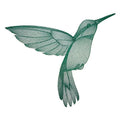 Nature Weaved in Threads, Birds [ Elegant Etching Hummingbird ][] / (8.55" x 6.8") [] embroidered iron-on patch