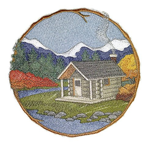 Stroll through the Walk In Woods Beauty [Cabin ] [Custom and Unique] Embroidered Iron on/Sew patch (7" x 7") [Made in USA]