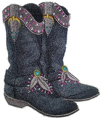 Custom and Unique Cowgirl Gear [Cowgirl Boot ] Embroidered Iron on/Sew Patch (5.5" x 4.5") [Made in USA]