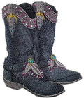 Cowgirl Gear [Cowgirl Boot ] / (5.5" x 4.5") [] embroidered iron-on patch