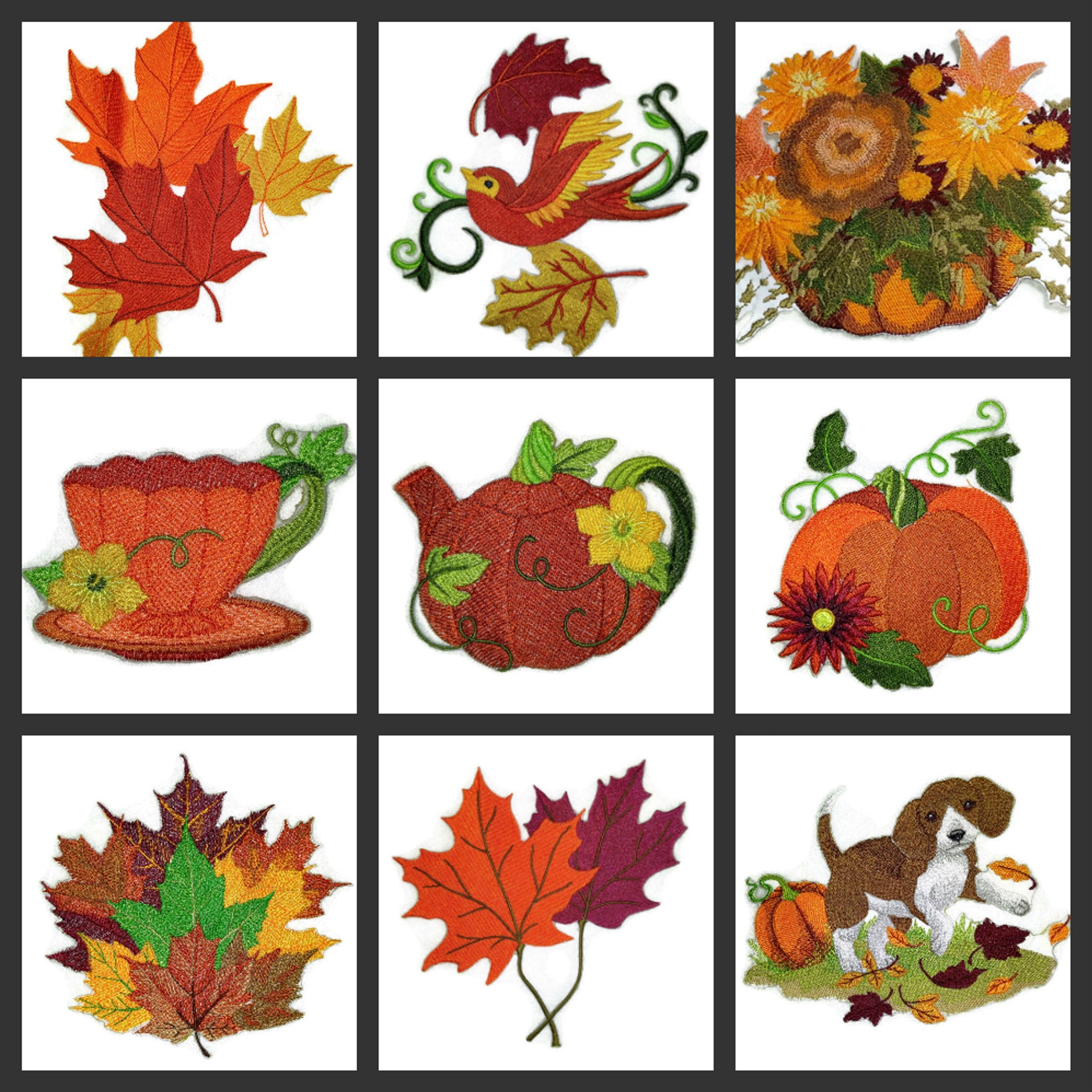 Fall at Its Best Unique Portraits [ Maple Leaf Montage ] Embroidered Iron on/Sew Patch (7" x 7.8") [Made in USA]