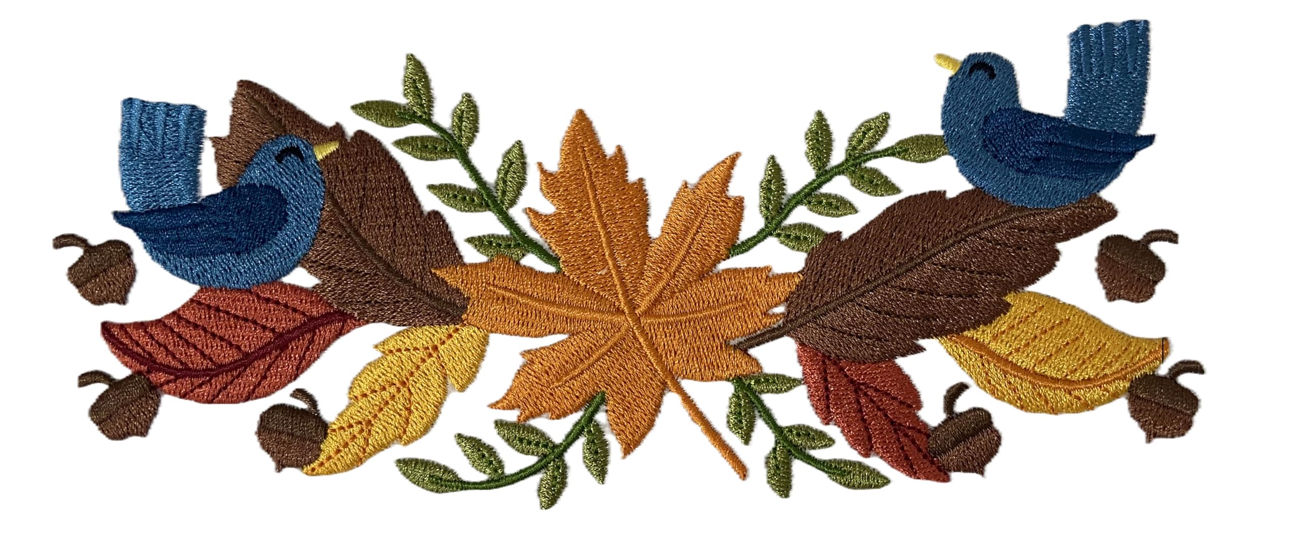 Custom and Unique Autumn [ Autumn Leaf Border ] Embroidered Iron on/Sew Patch (3.4" x 7.8")