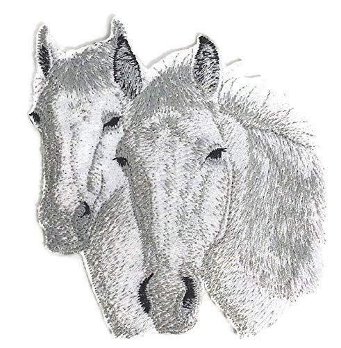Custom and Unique Horse [Connemara Horses Faces] Embroidered Iron On/Sew patch (4.5" x 5") Made in USA]