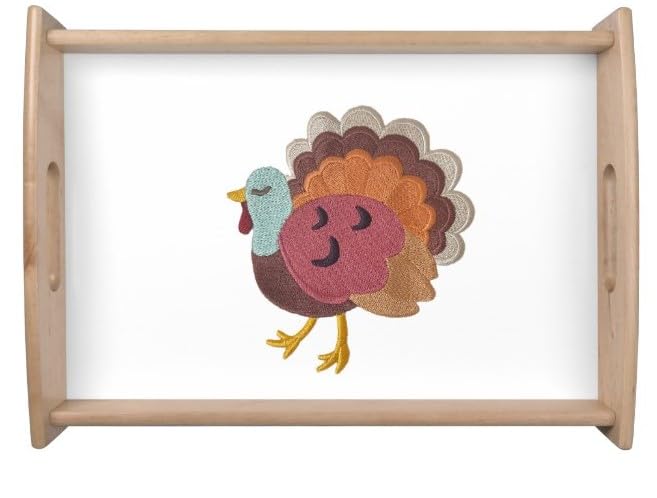 Happy Thanksgiving (Turkey Trot) Custom and Unique Embroidered Iron on/Sew Patch (4.87' x 5.21')