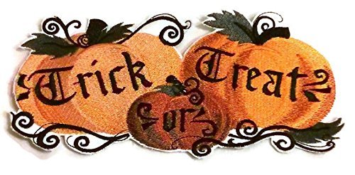 BeyondVision Custom and Unique Happy Halloween [ Trick Or Treat Jacko Lanterns ] Embroidered Iron on/Sew Patch (6.85" x 3.58") [Made in USA]