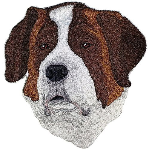 Saint Bernard The Gentle Giant Dog face Embroidery IronOn/Sew Patch (5.5" x 5.6")[Made in USA]