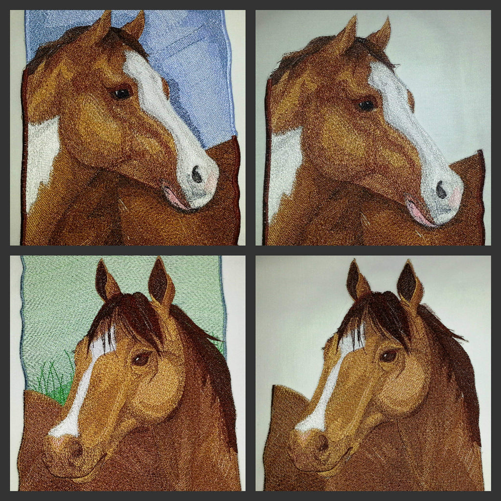 Custom and Unique Spirit of Stallions portraits [Quarter Horse Portrait] Embroidered Iron On/Sew patch (11" x 8") Made in USA]