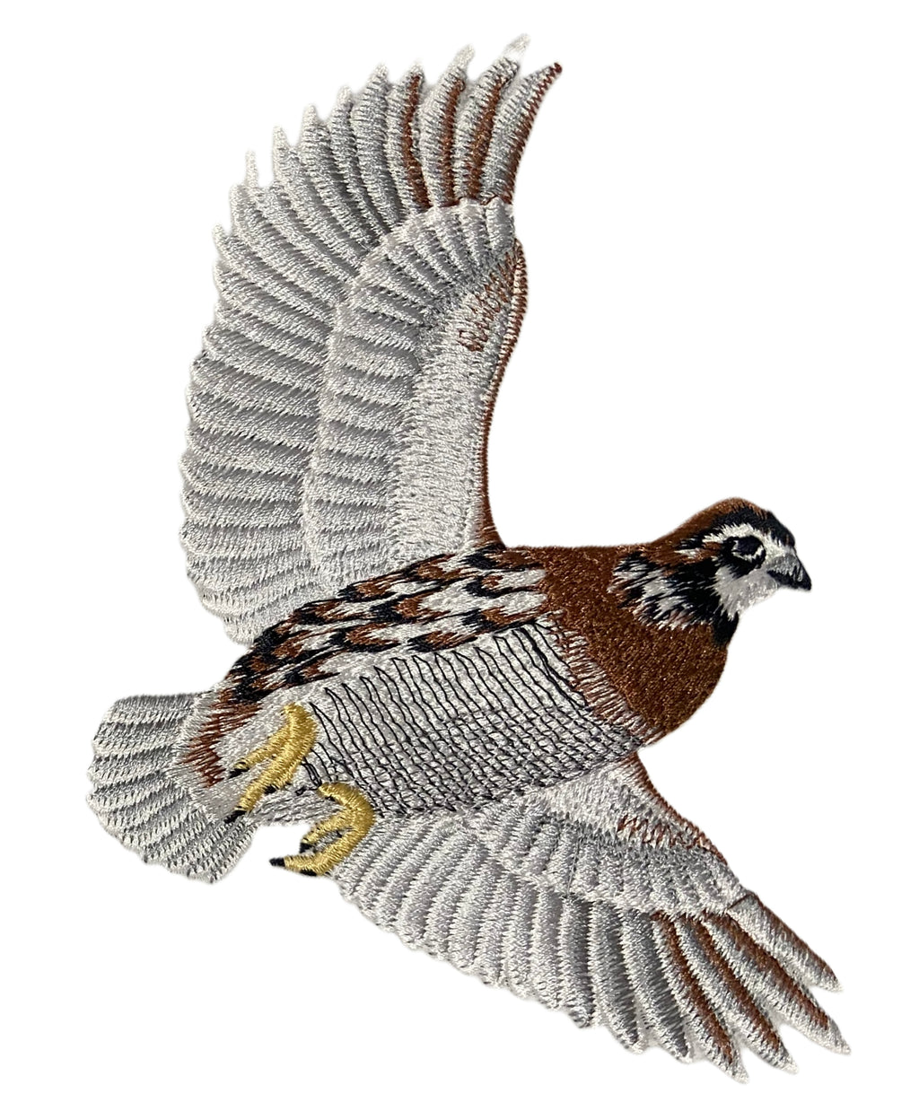 Bobwhite Quail Bird – 4.8 x 6.2 in embroidered iron-on patch