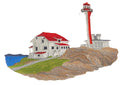 Captain I See The Light Lighthouse Cape Fourchu Lighthouse (Nova Scotia) / 7.9" x 5.7" embroidered iron-on patch