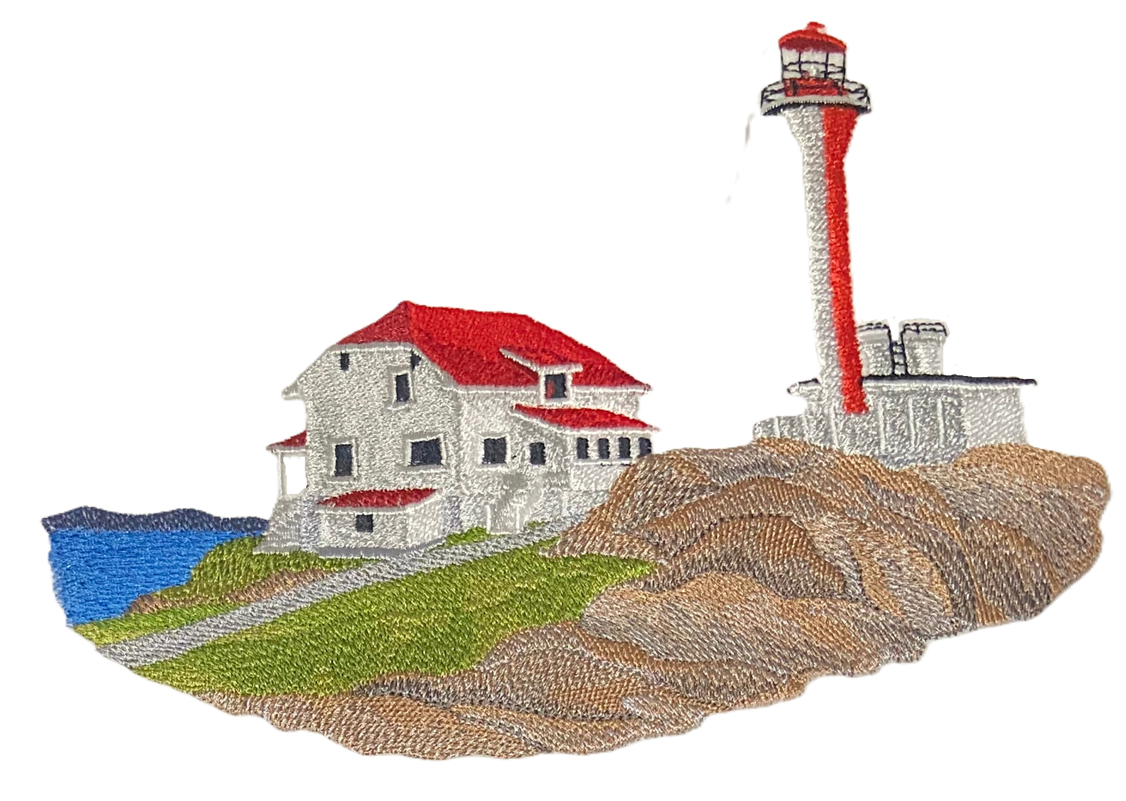 Captain I See The Light  Custom Lighthouse Cape Fourchu Lighthouse (Nova Scotia) Embroidered Patch Iron On/Sew On 7.9" x 5.7"