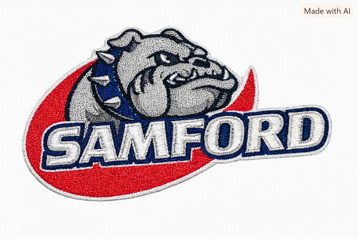 Samford Bulldogs embroidered iron-on patch