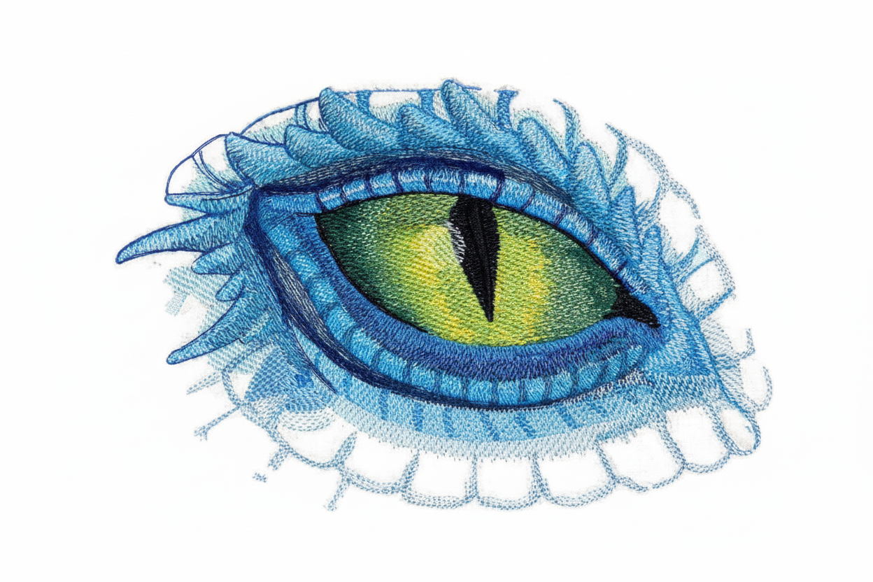 Parche bordado para planchar o coser con diseño de ojo de dragón de Misterio a Magia [8,8" x 5,85"]