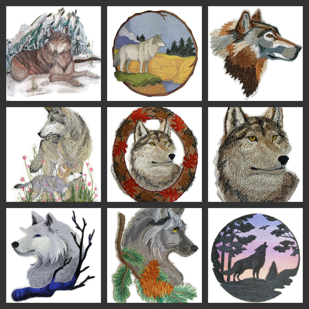 Beyond Vision Animal Striking Wild Wolf Embroidery / [6.8" x 8.9" ] embroidered iron-on patch