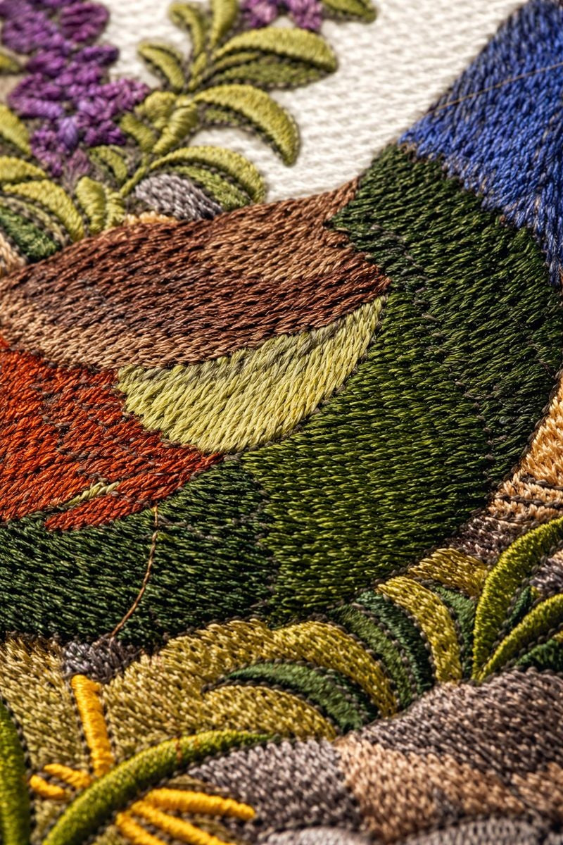 Pájaros personalizados en círculo, faisán verde, círculo más allá de la visión [18,1 x 19,8 cm]