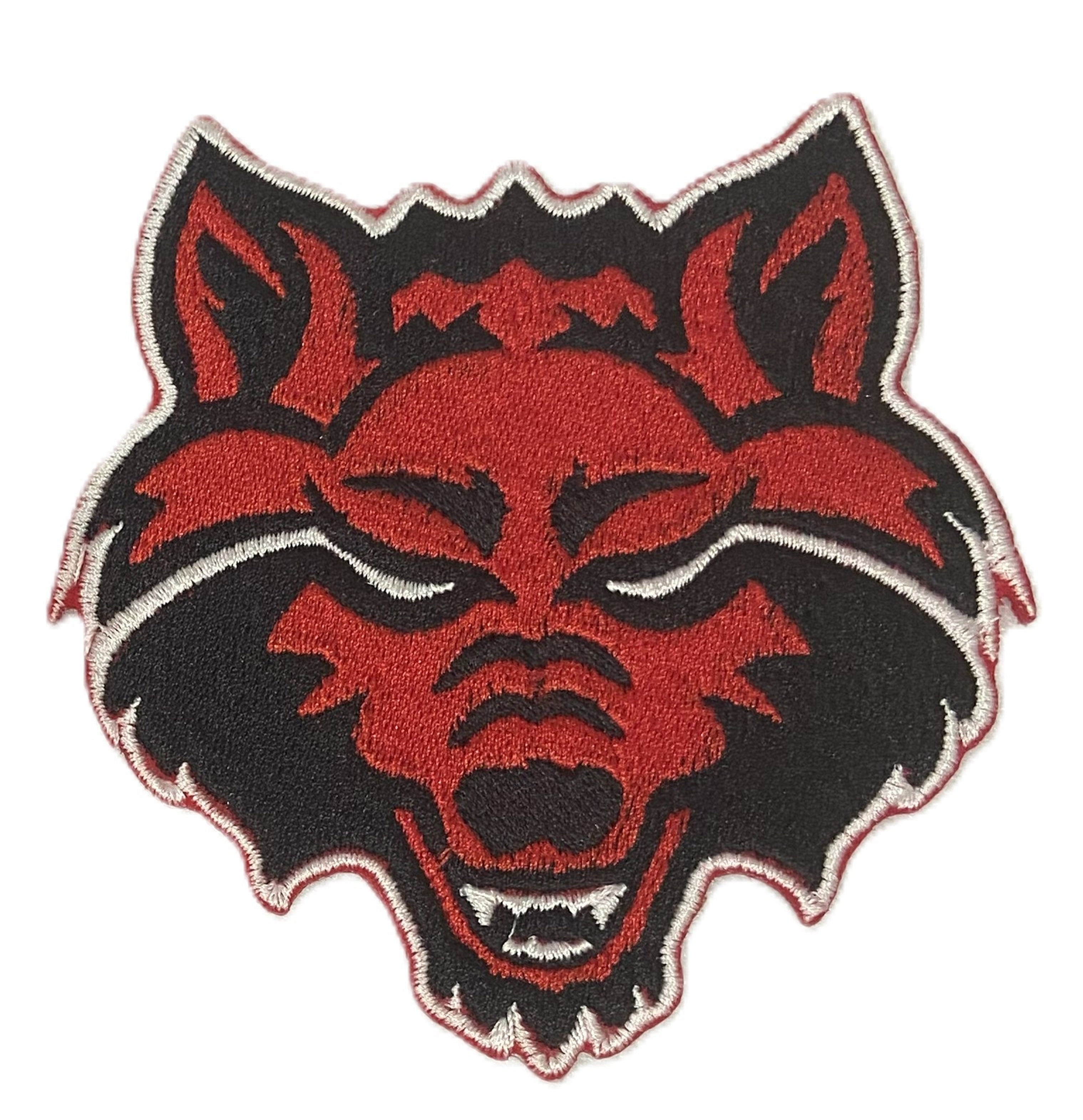 Arkansas State Red Wolves embroidered iron-on patch