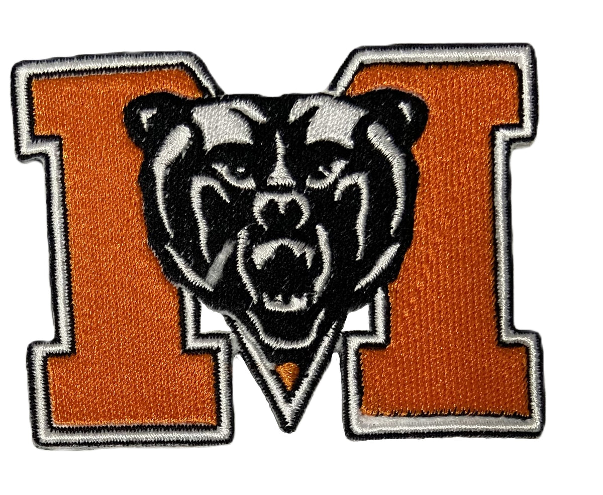 Mercer Bears embroidered iron-on patch