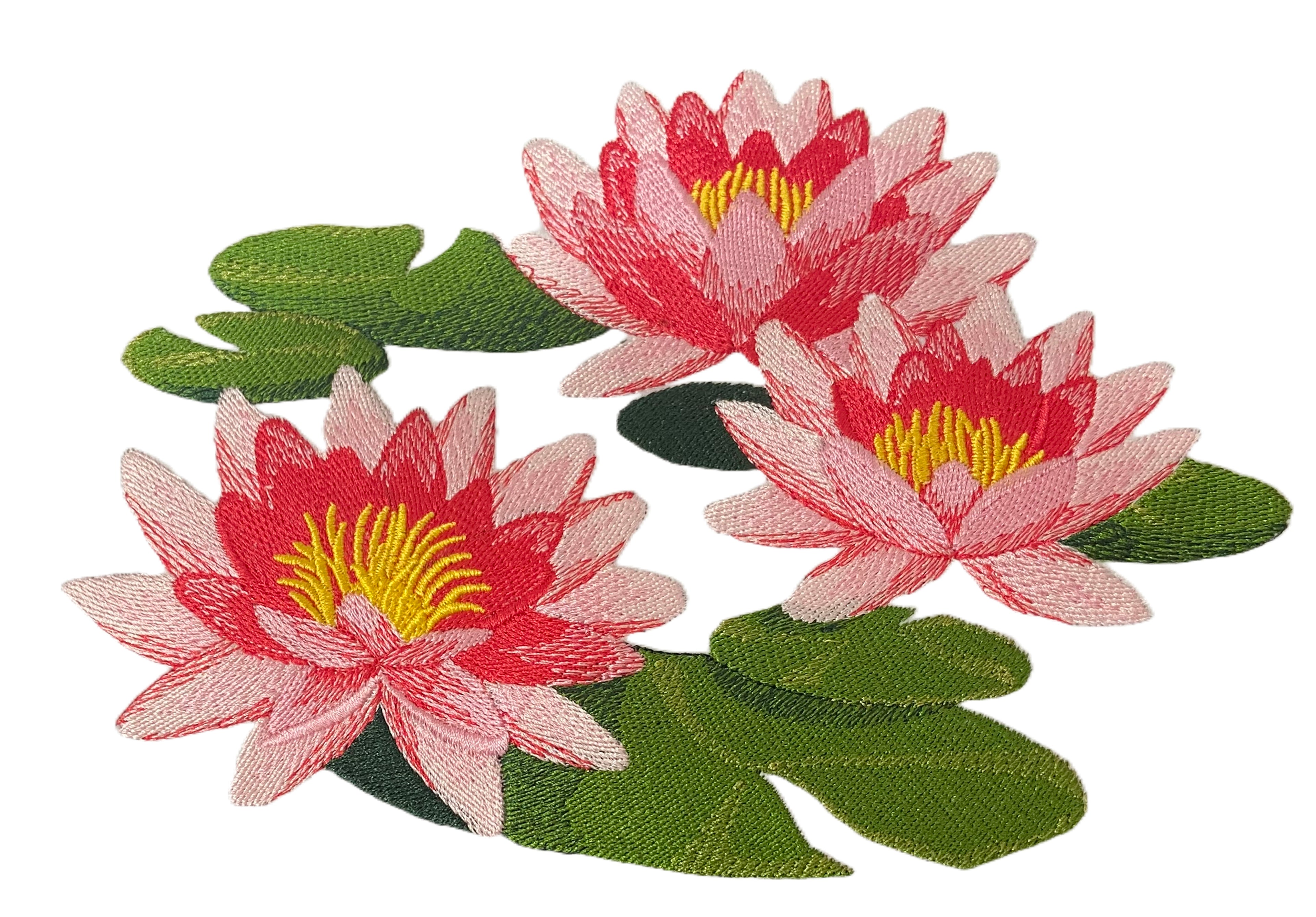 Beyond Vision Water Lily Embroidered Patch, 5.85"(w) x 8.4"(h)