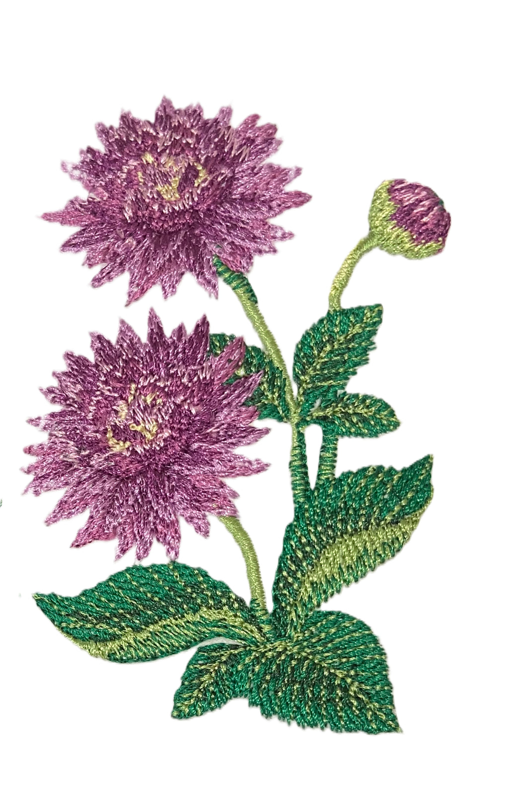 Bloom Dahlia Flower Embroidered Patch, Iron-On or Sew-On, 5.8 x 8.6 in