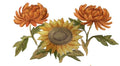 Beyond Vision Custom Chrysanthemums and Sunflower in Watercolor Flowers Embroidered Iron on/Sew Patch [7.8"(w) x4.9"(h) ]