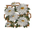 White Chrysanthemum Flowers 3.85" x3.58" Embroidered Patch