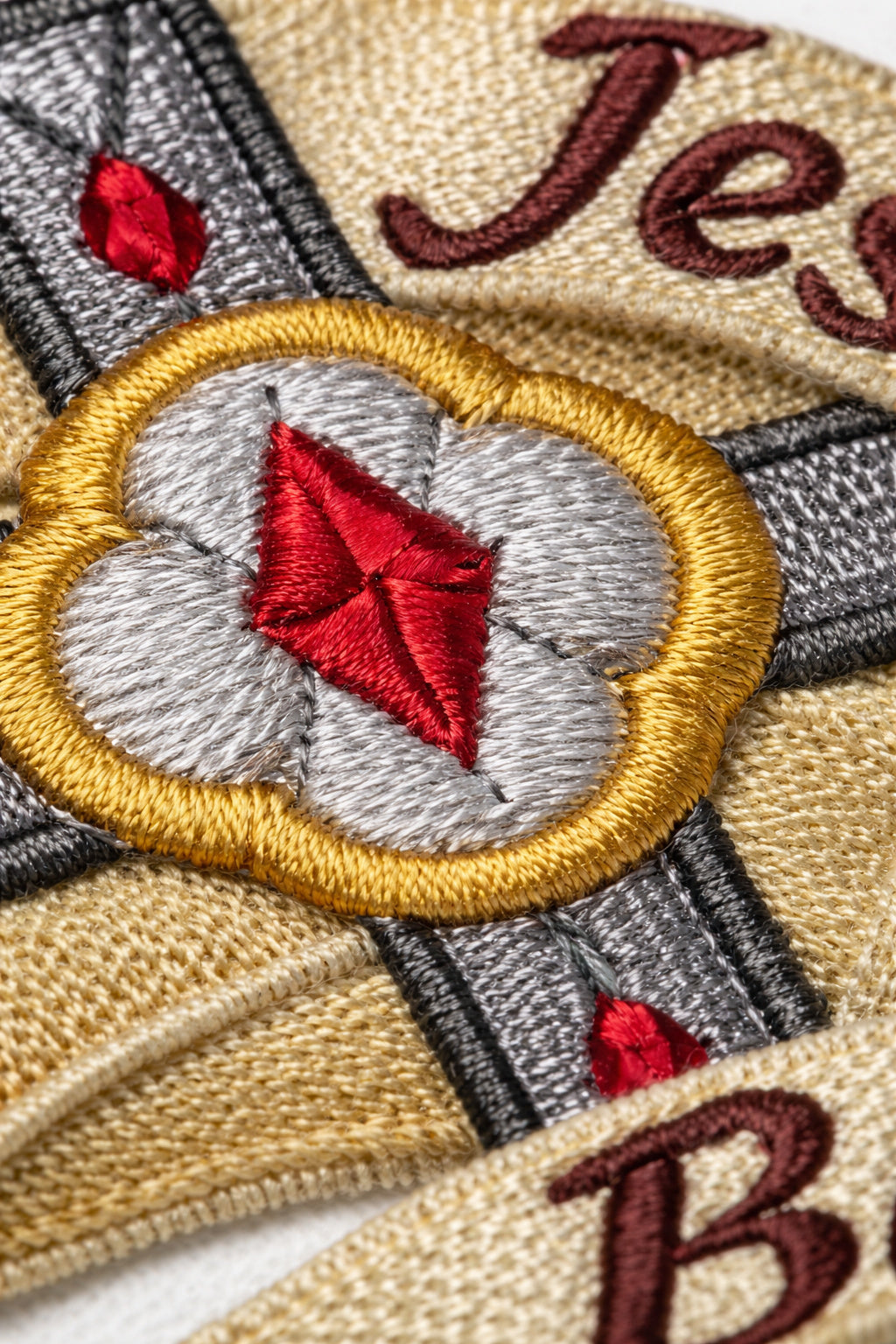 Jesus Has My Back Sacred Cross Embroidered Patch (6.5" x 4.87") Iron On or Sew On Christian Faith Emblem, Made in USA