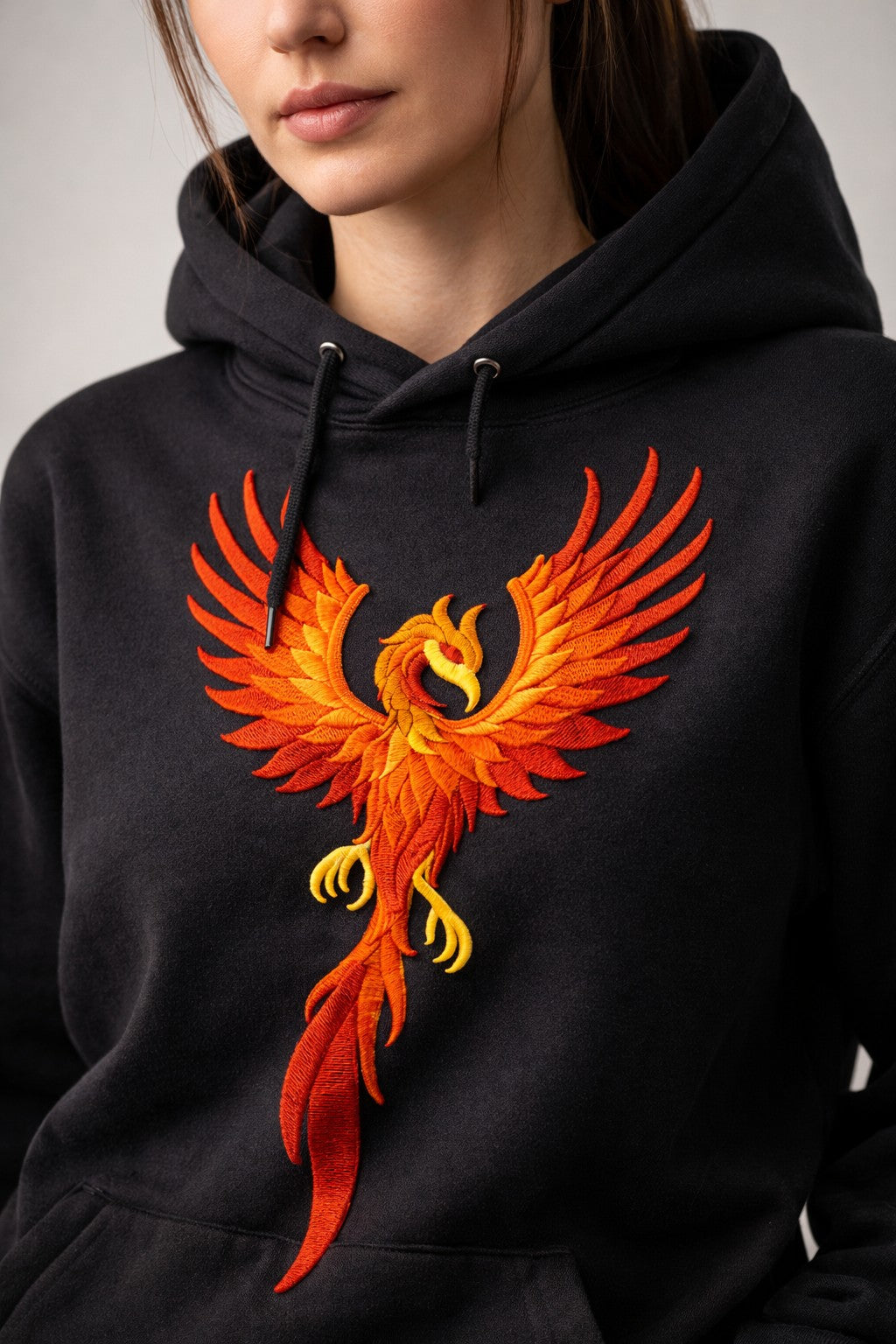Rising Phoenix Embroidered Patch Large (9.99" x 5.94") in | Iron-On or Sew-On | Mythical Firebird Applique for Jackets, Bags & DIY Fashion